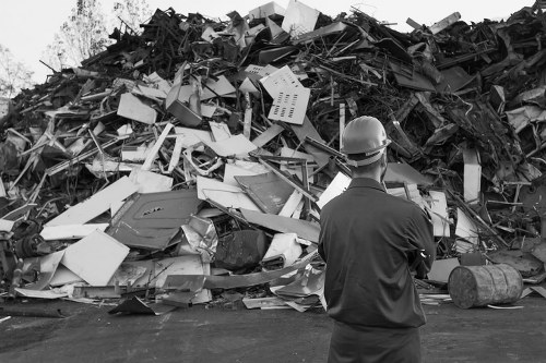 Professional builders removing debris from a site