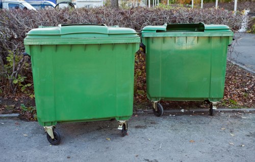 Family using a skip for home renovation waste