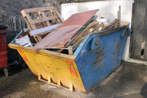 Hazardous waste materials being stored properly