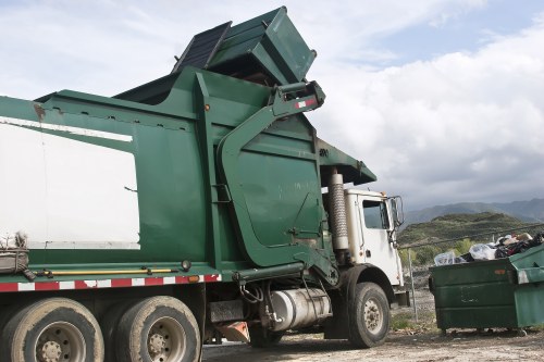 People efficiently managing waste with skip permits in Purley