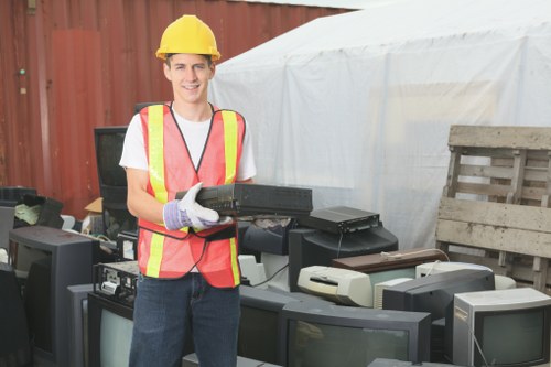 Various types of construction waste materials